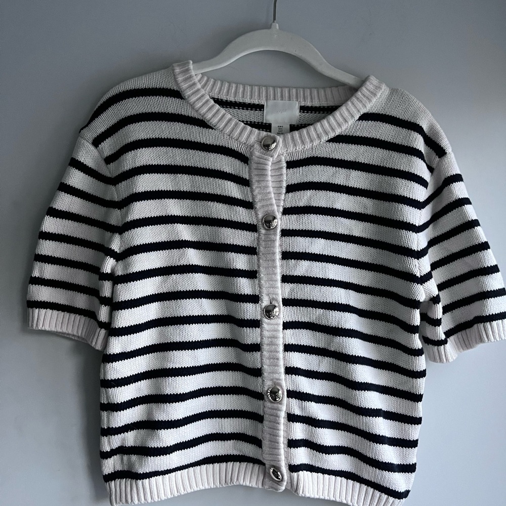 Striped Black and White Cardigan